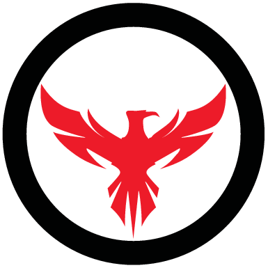 phoenix logo black circle red bird PNG transparent.png